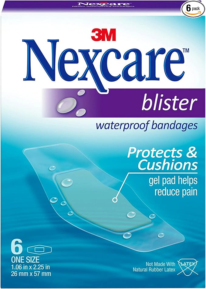 Nexcare Waterproof Heel Protection, Advanced Water-Resistant Adhesive Sticks to Damp or Sweaty Skin, 36 Bandages