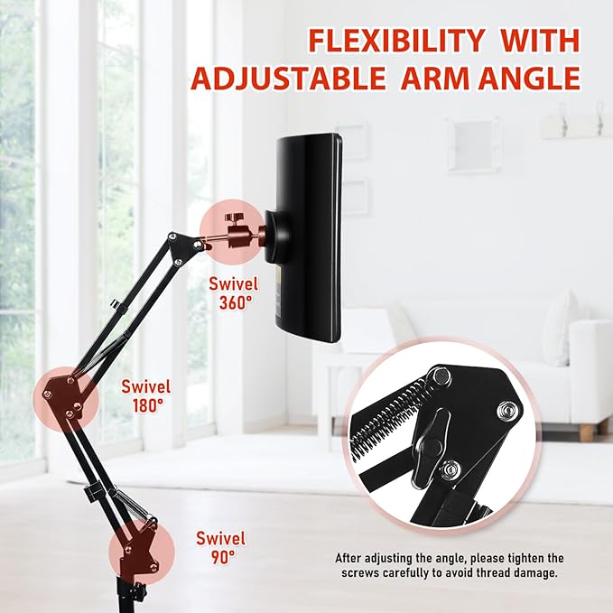 Red Light Therapy for Body, Adjustable Infrared Light Therapy Lamp with Stand - 660nm Red Light and 850nm Near Infrared Light Lamp Device for Facial and Body Skincare