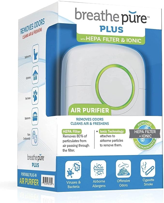 Breathe Pure Plus Plug In Air Purifier, Portable