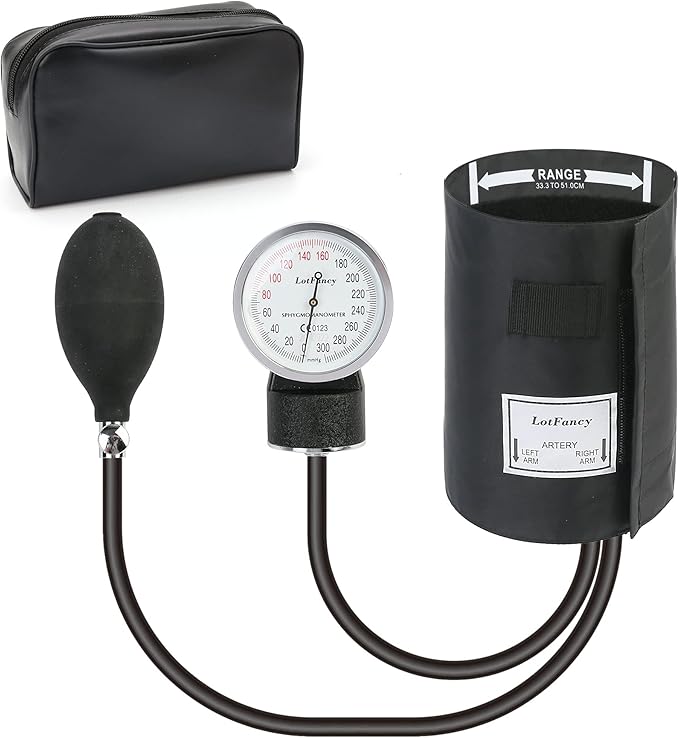 LotFancy Manual Large Blood Pressure Cuff Adult, Professional BP Cuff 13"-20", Large Adult Size Sphygmomanometer with Carrying Case and Zero Calibration for Home Use, Nursing Student, Doctor, Nurse