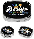 Custom Rectangular Pill Box Personalized Add Your Own Text Image Pill Case Pill Organizer Portable Medicine Container Holder for Pocket Purse 2.2 x 1.6 x 0.7 in