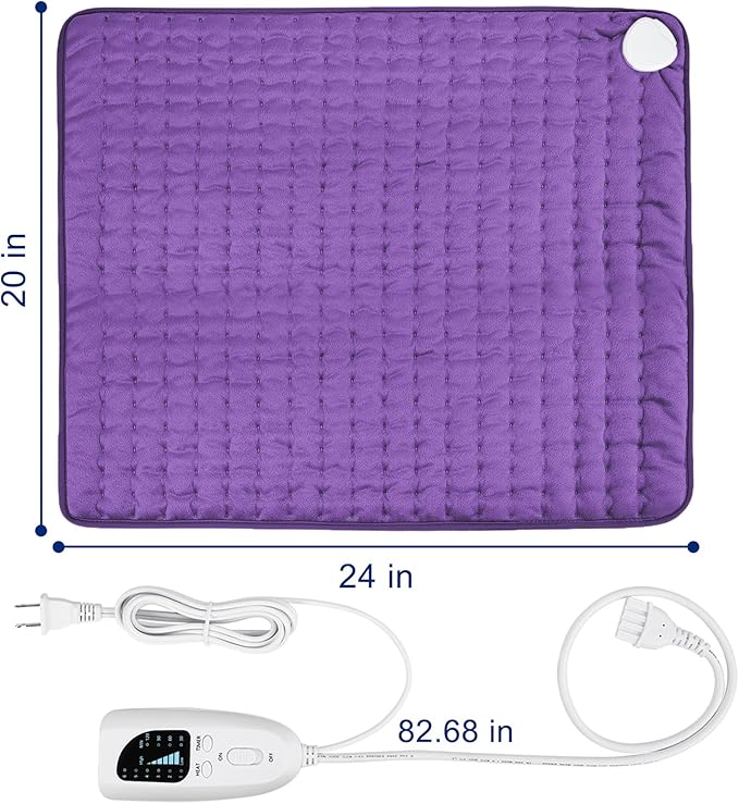 Electric Heating pad for Back Neck Shoulder Knee Arms Legs- Electric Heat Pads with 6 Heat Settings & Auto Shut Off &Dry/Moist Heat Heating Pad for Birthday Mother Father Girl Men Women