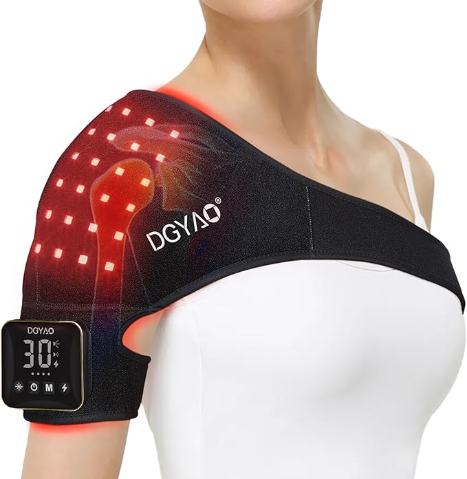TUOB Red Light Therapy for Shoulder, Cordless Near Infrared Light Therapy Device with Power Bank, Home Use Light Therapy Wrap Benefit for Shoulder Joint Pain Relief Muscle Relax