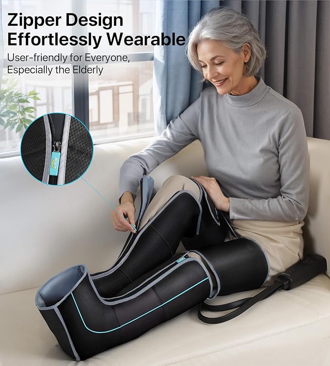 ALLJOY Christmas Gifts for Men Women, Leg Massager for Circulation and Pain Relief FSA, Sequential Compression Boots for Leg Recovery, Leg Massager with Heat and Compression