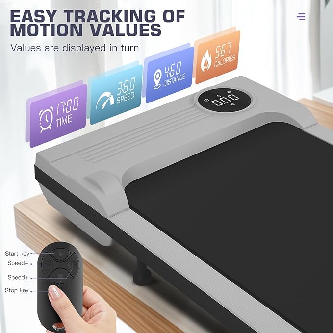 ANCHEER Walking Pad 3.0HP Under Desk Treadmill 300lbs Weight Capacity with Remote Control, Compact Electric Treadmills for Home/Gym/Office with LED Screen, Ultra-Quiet, Installation-Free