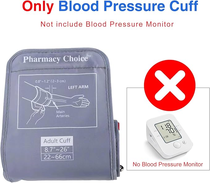 3XL Blood Pressure Cuff, Adult Cuff, Compatible with Most Monitors, ARM Blood Pressure Replacement Cuff with 8 Connectors(3XL)