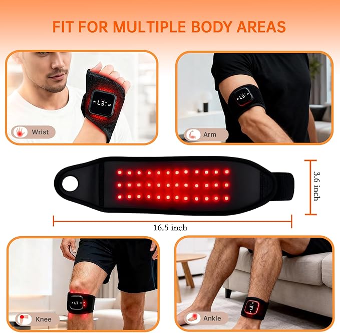 Suerbeaty Red Light Device for Hands Wrist, Cordless & Rechargeable 2000mAh Controller with Auto-Off Timer, 660nm & 850nm NIR for Comfort Support