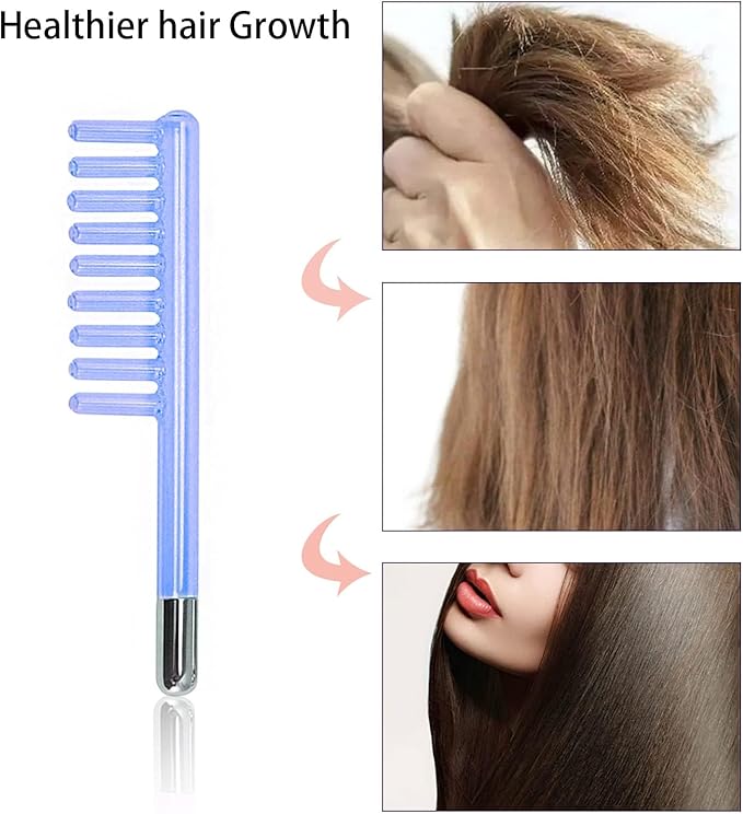 Electrode Wand Glass Tube Handheld Spare Parts for Hi Frequency Instrument Elitzia ETJX006AS (Blue comb)