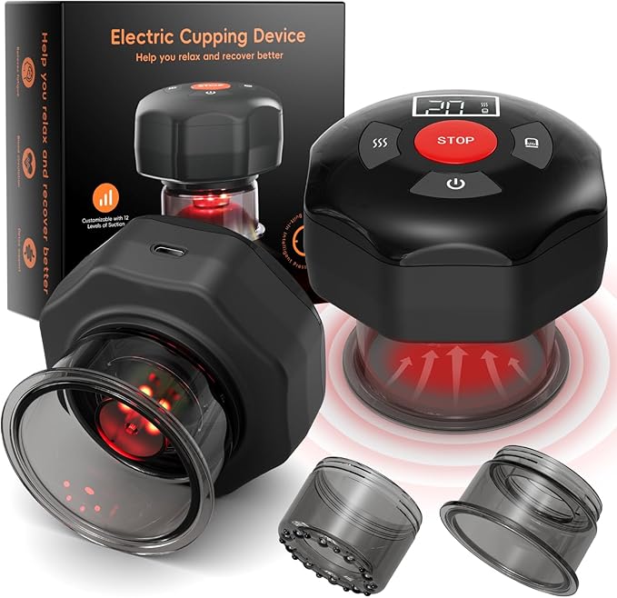 cotsoco Original 5-in-1 Cupping Kit for Massage Therapy, 20 Suction Levels & 12 Heat Settings for Muscle Relaxation and Tension, with Red Light & Heat Function, Gifts for Women, Men - 1 Pcs
