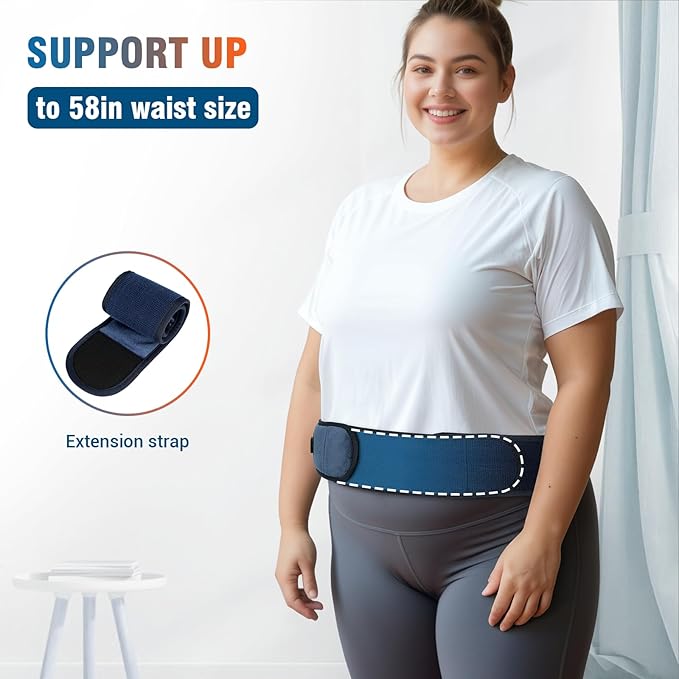 Comfytemp Cordless Portable Heating Pad with Massager for Back, FSA Eligible HSA Rechargeable Lower Back Massager with Heat, Wireless Heated Waist Belt Wrap for Period Menstrual, Gifts for Grandma Men