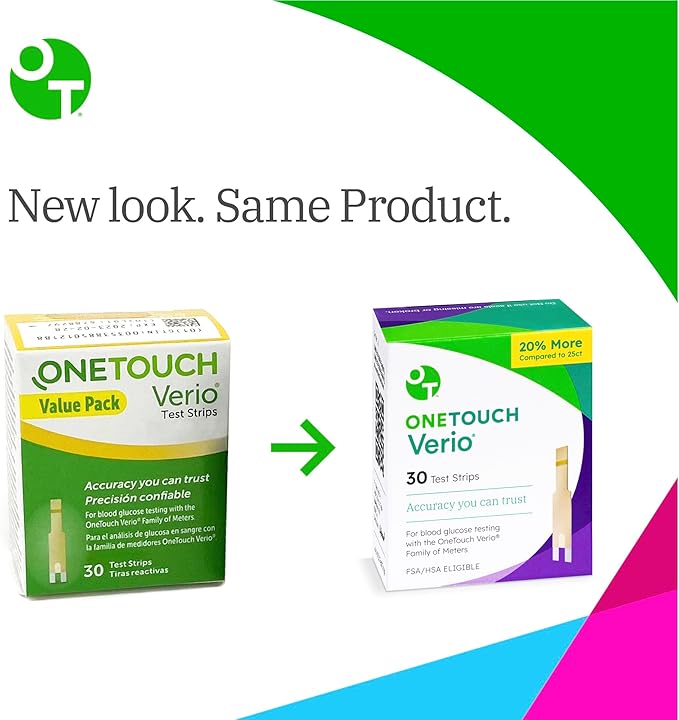 OneTouch Delica Plus Lancets & OneTouch Verio Test Strips Bundle - Fine 30-Gauge - for Diabetes Testing - Diabetic Supplies for Blood Sugar Monitor - Includes 60 Test Strips & 60 Lancets