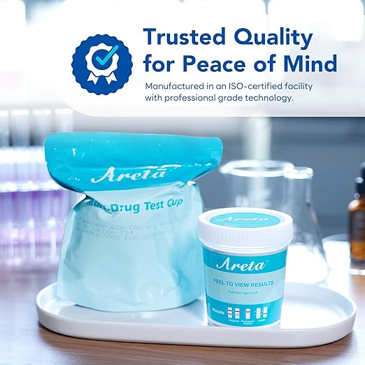 Areta 5 Pack 5 Panel Instant Drug Test Kits Cups - Testing Marijuana (THC), COC, OPI 2000, AMP, BZO - Urine Drug Screen - #ACDOA-754