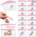 Colarr 14 Pcs AM PM Pill Pouches Bags Reusable Zippered Day and Night Pill Organizer with Slide Lock for Travel Medicine Case, 1 Large 14 Small(Pink)