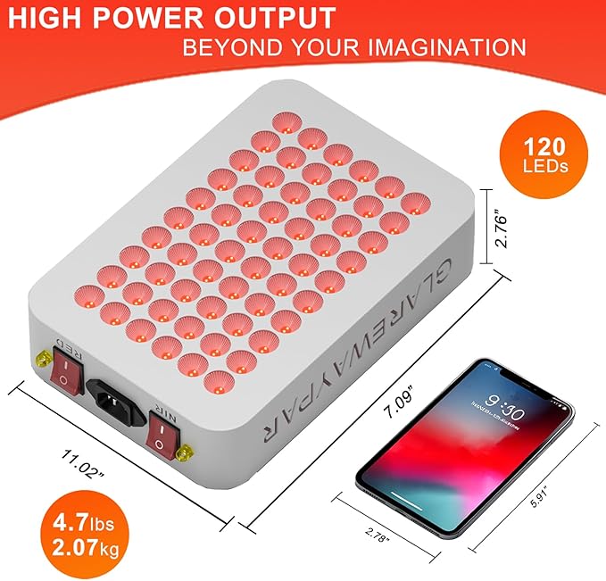 LED Red Light Therapy for Body Infrared Light Therapy Red Light Panel Red Light Therapy Device Red Light Therapy for Face, White