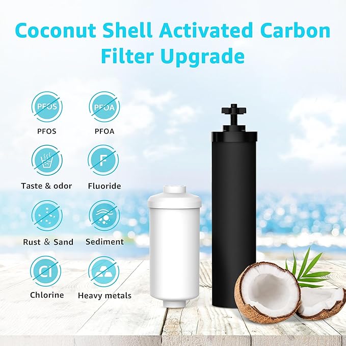 AQUA CREST NSF/ANSI 42&372 Standard Water Filter, Replacement for Berkey® Gravity Water Filter System, Berkey® BB9-2® Black Filters & PF-2® Fluoride Filters