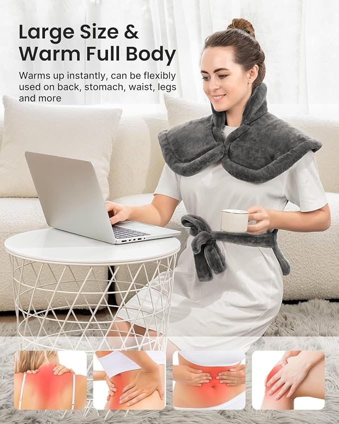 RENPHO Mothers Day Gifts, Electric Heating Pad - 6 Heat Levels for Neck, Shoulder, and Back, Weighted Pad for Snug Fit - Machine Washable, ETL Safety Certified for Cold Nights and Winter, FSA Eligible