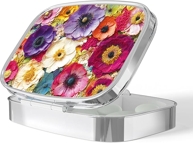 Pill Box-2 Compartment Small Pill Case Portable for Pocket & Purse Single Pill Carrier Pill Container to Hold Vitamins Medication Fish Oil and Supplements BPA-Free