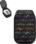 Compact Storage Organizer Bag for Blood Pressure Monitor Heartbeat Print Home Blood Pressure Monitor Case Portable Travel Health Accessories Pouch