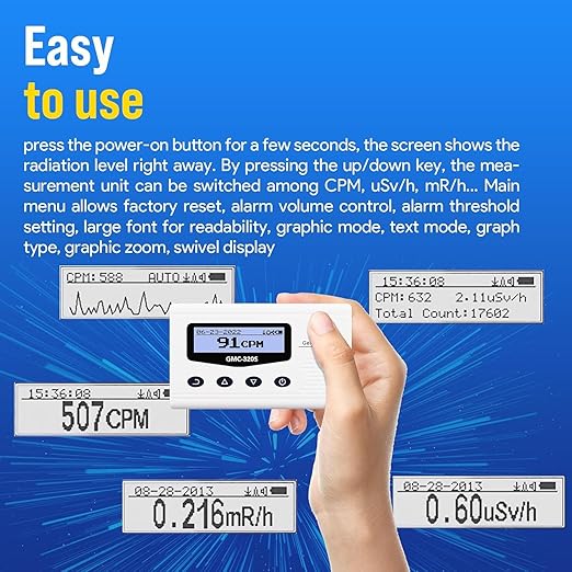 GQ 320S Digital Nuclear Radiation Detector Monitor Meter Geiger Counter Radiation Dosimeter
