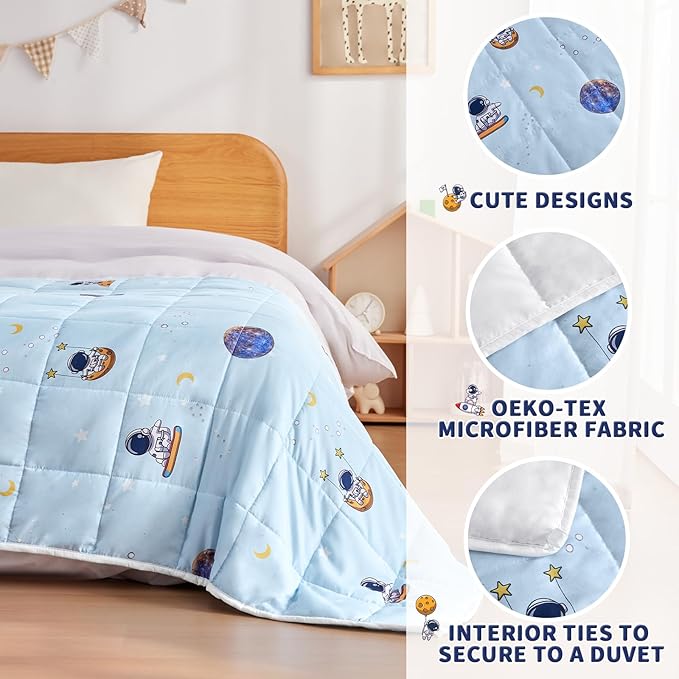 anfie Weighted Blanket Kids(36"x48" 5lbs) Weighted Blanket Cooling Blanket for Sleeping,Throw Size Breathable Blanket with Premium Glass Bead(Space Light Blue)