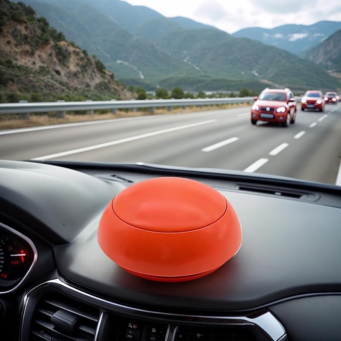 Portable Car Air Purifier with Built-in Filter, USB Charging, Green (orange-red)
