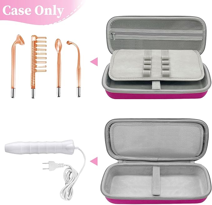 High Frequency Wand Case for Nuderma/Houzzi/Uupas/Titoe,Hard Storage Protective Carrying Case Compatible with Portable Handheld Skin Therapy Wand Machine and Attachments (Case Only)
