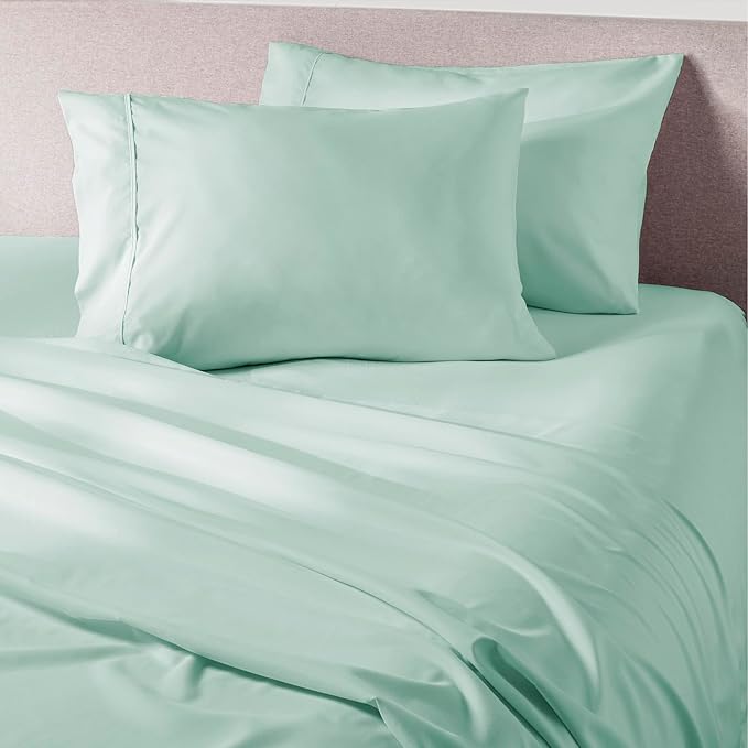 PeachSkinSheets Cooling Bed Sheets for Hot Sleepers - Ultra-Soft Breathable Luxury Microfiber Sheet Set, Moisture-Wicking, Deep Pocket, Oeko-TEX® (Split Head King Size (36" Split), Mint Julep)