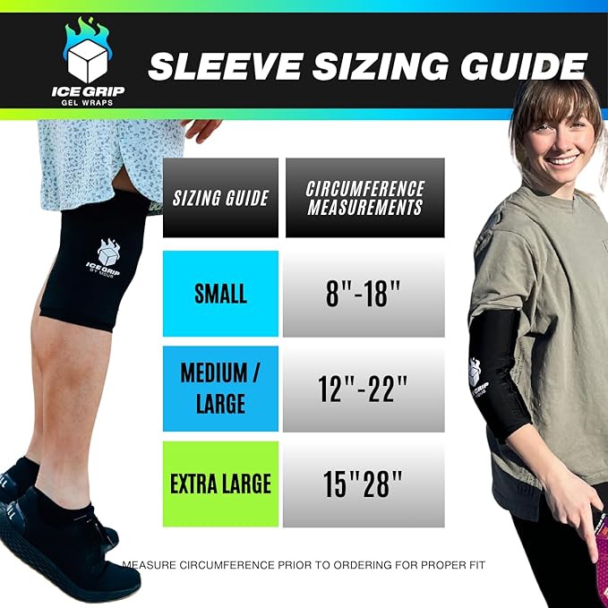 Black Ice Pack Wrap, Hot & Cold Therapy (X-Large) - Multi-Use Reusable Ice Pack Sleeve for Pain Relief for Knee, Elbow, Hamstring, Shin, Forearm, Ankle