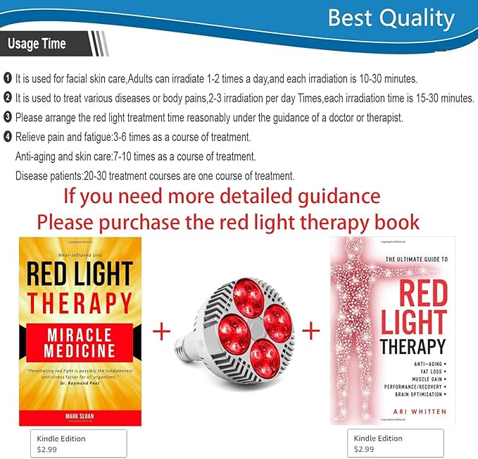 Red Light Therapy Lamp, 48W 24 LED Deep Red Light Bulb, 660nm & 850nm, 1 Count