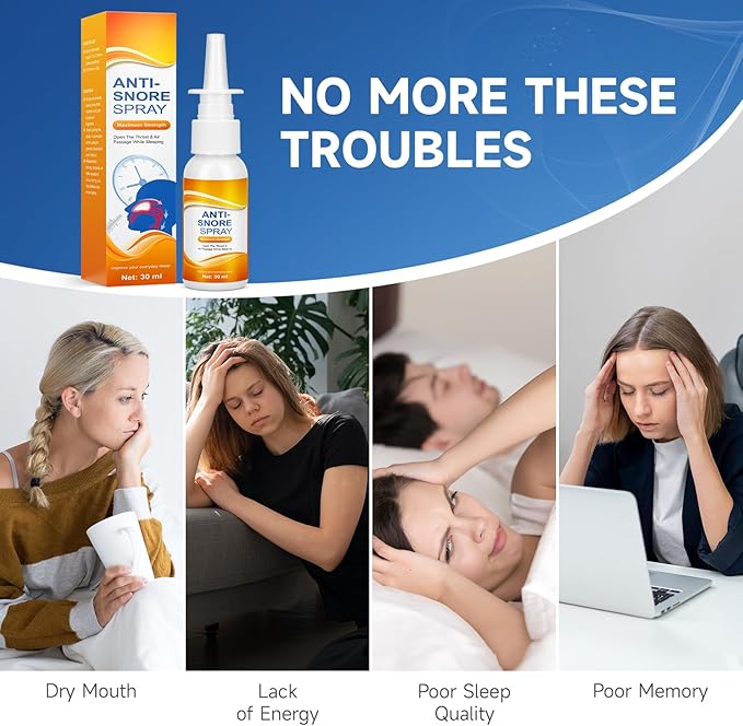 Anti Snoring Spray -Anti Snoring Devices, Snore Calming Solution to Help Clear Throat & Airway, Anti snoring Supporter for Better Sleep, 30ml