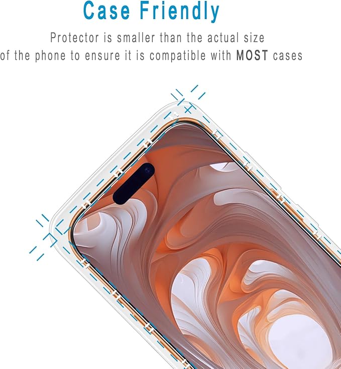 HPTech 2 Pack Anti Blue Light Screen Protector for iPhone 17 Pro Max 6.9 Inch Eye Protection Tempered Glass Film, Easy to Install, Bubble Free