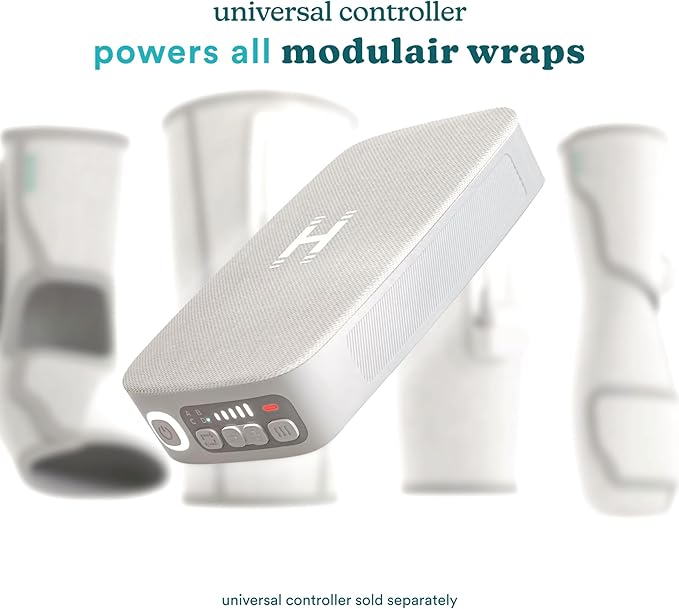 HoMedics Modulair Compression Knee Wrap Massager – Overlapped Compression Therapy with 4 Programs, Adjustable Intensity, Heat Settings, (Battery Sold Separately)