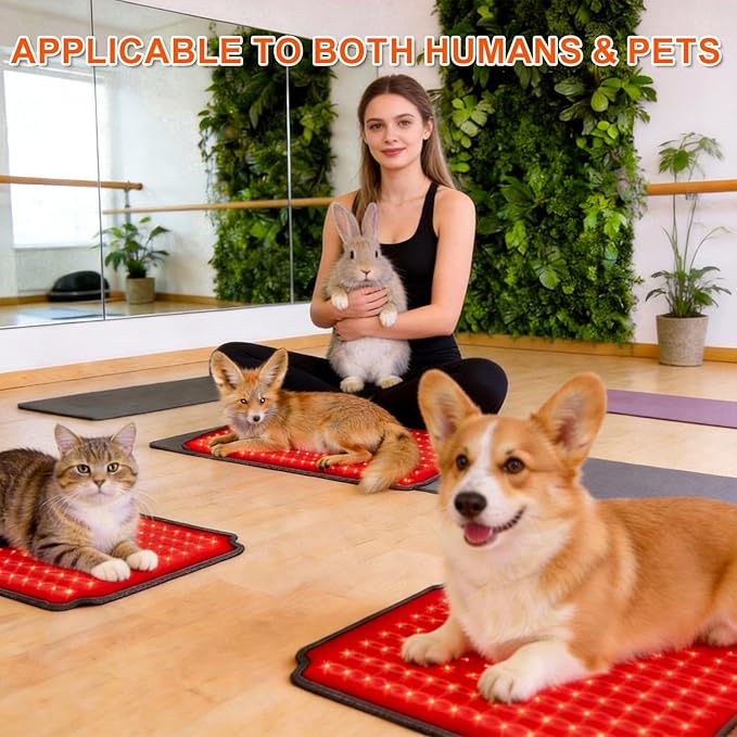29.5"*13.8" Red Light Therapy Pad for Dogs Body, 270 LEDs Redlight Therapy Wrap with Timer, Heating Mat Products with Band for Back Belly Leg Knee Thigh, Gifts for Men, Women, Pets Dog