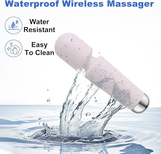 Personal Massager, Micro Wireless Massager, Small & Powerful, Waterproof Portable, Suitable for Relieving Neck, Leg and Shoulder Pain, Purple