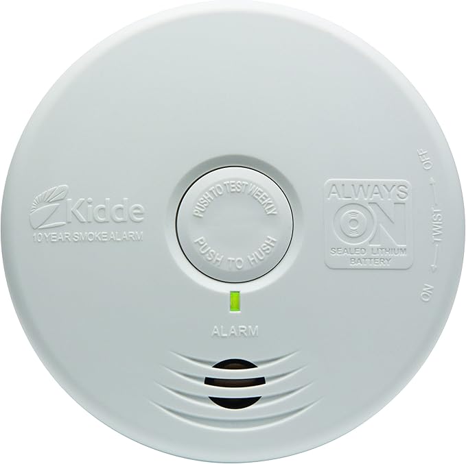 Kidde Smoke Detector, 10-Year Battery, Photoelectric Sensor Smoke Alarm