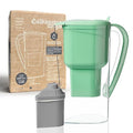 Alkanatur Alkaline Hydrogen Water Filter Pitcher - Removes Fluoride, Chlorine, Microplastics, PFAs, Lead - Activated Coconut Carbon + Clinoptilolite Zeolite, Ionizer, pH 9.5, Adds Magnesium