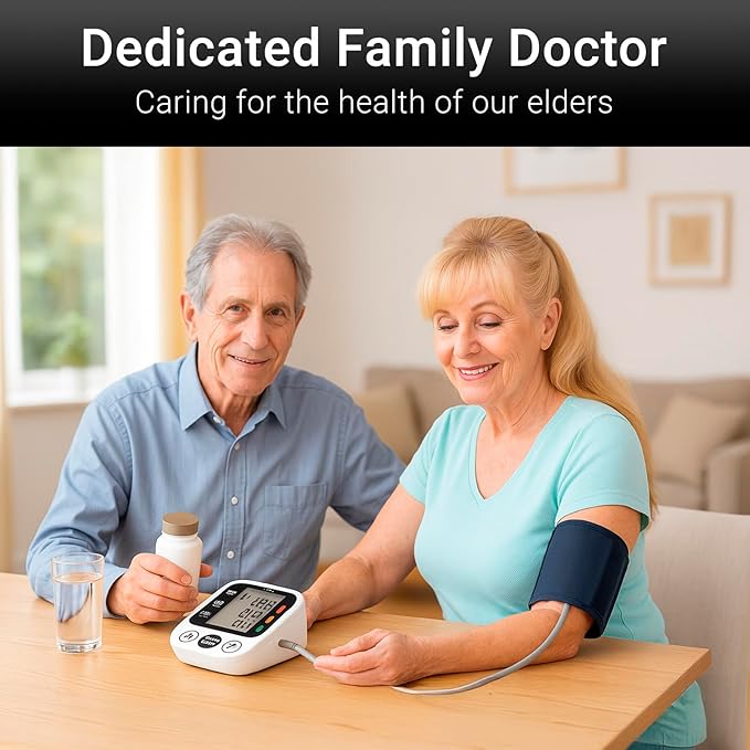 Vive Blood Pressure Monitor for Home Use – Digital Automatic Upper Arm BP Machine with Cuff, Accurate Blood Pressure and Heart Rate Monitor, Large Adjustable Cuff, Easy One-Touch Operation