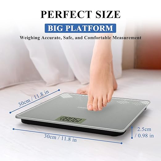 Scale for Body Weight 440lbs(200KG), MBEKING Bathroom Scale with Baby, Pet Mode Highly Accurate Extra Wide Smart Digital Scales Heavy Duty Weight Scale Includes Batteries(Grey)