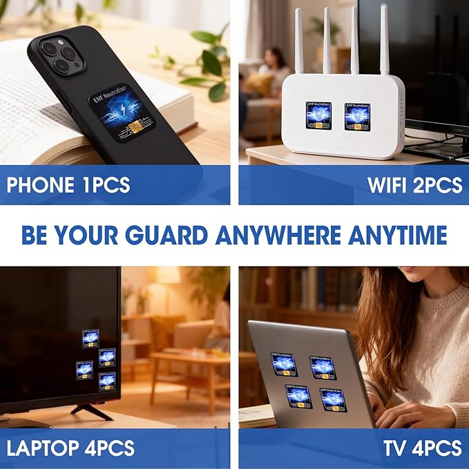 Cell Phone EMF Protection Neutralizers -30pcs Guard Stickers for Electronics - for Cell Phone, Tablet, Laptop, Monitor, Printer,WiFi Router, TV & All Electronic Devices Tablets