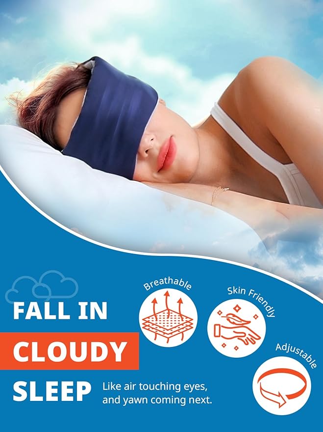Sleep Mask, Eye Mask for Sleeping, Upgraded Blackout Eye Cover for Women Men, Wider Adjustable Strap for Side Sleeper, Travel, Nap, Yoga, Ultra-Soft, Relief Eye, Pink