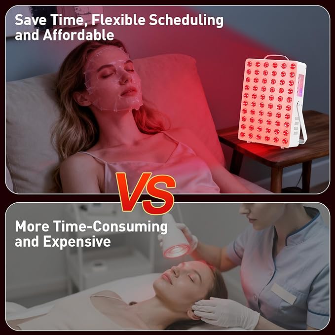 Cholas Red Light Therapy Panel for Face and Body, 150W with 60 Dual Chip LEDs, 660nm Red Light and 850nm Near Infrared, 3 Modes Adjustable Brightness and Timer, Gifts for Men Women