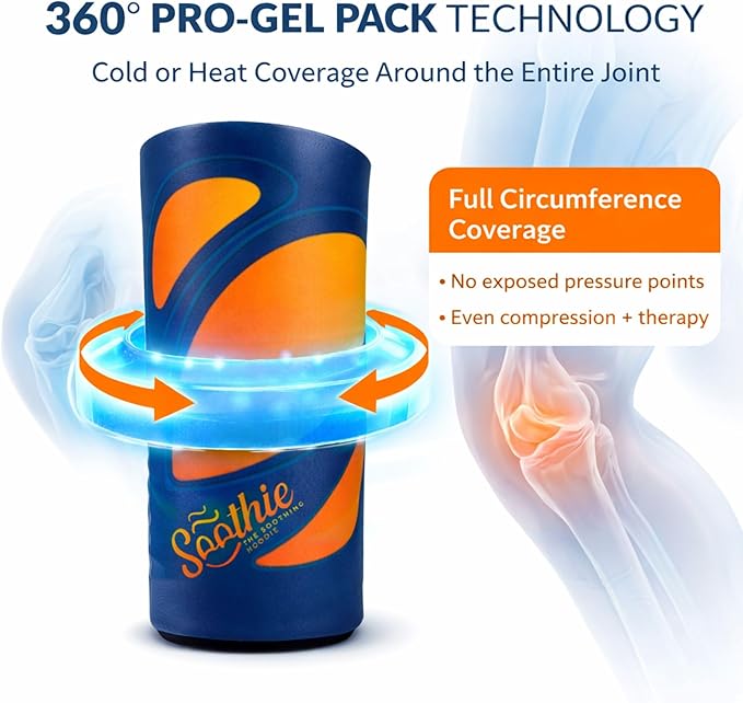 Soothie Knee Ice Pack Wrap – Flexible Compression Sleeve for Pain Relief, Swelling & Injury Recovery – Reusable Gel Cold Therapy for Joint Stiffness, Sprains, ACL/MCL, Surgery, Elbow, Ankle, Calf