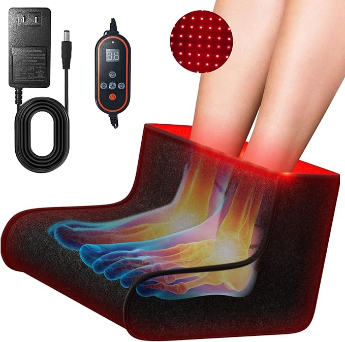 Red Light Therapy for Feet, Dual Wavelength 320 Led,for Achilles Tendonitis & Plantar Fasciitis, Double Side Light Redlight Product for Feet & Ankle Pain,Adjustable Power and Time Controller