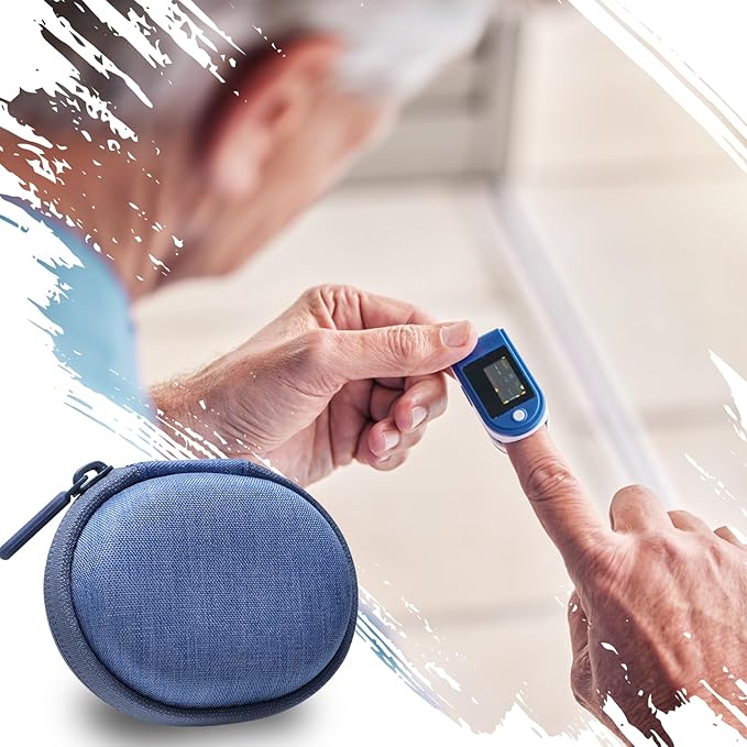 XANAD Pulse Oximeter Case for Zacurate, Innovo, Vibeat, iHealth, Santamedical, Children Fingertip Pulse Oximeter Blood Oxygen Saturation Monitor,Case Only (Blue)