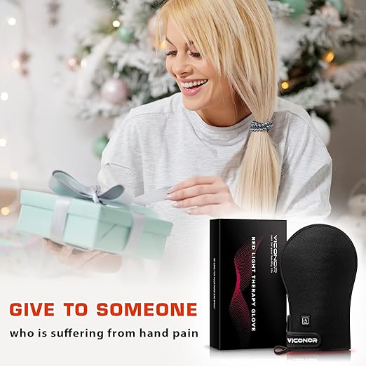 Viconor Red Light Therapy Device for Hands, Infrared-Light-Therapy-Gloves Finger Wrist, Led Near Infrared Carpal Tunnel