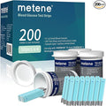 Metene TD-4116 Blood Glucose Test Strips, 200 Count Test Strips for Diabetes, Use with metene TD-4116 and metene S Blood Glucose Monitor Only(No Monitor)