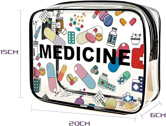 ZAHSY Pill Pouches for Medicine Bag for Traveling Accessories for Women Small Clear Cosmetic Pouch Zipper Makeup Organizer Bag Pill Storage Medical Pouch for Christmas Birthday Gifts for Daughter