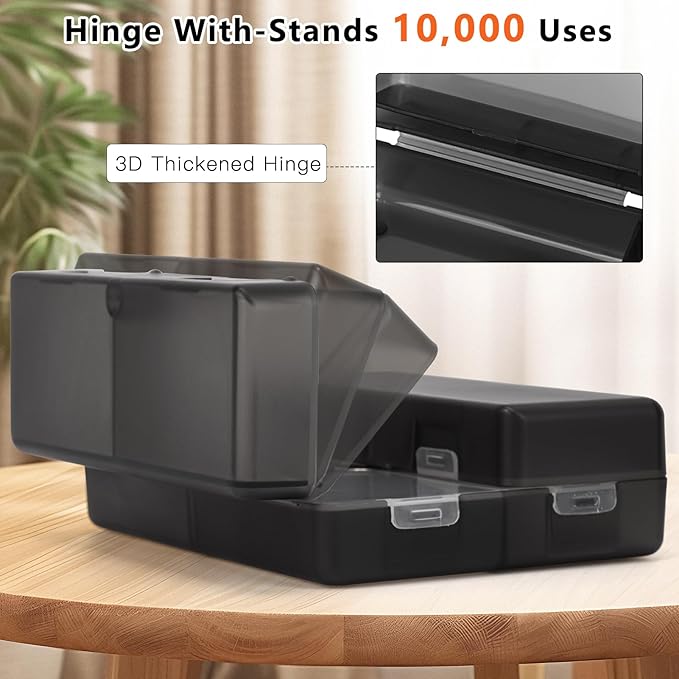 FYY Daily Pill Organizer,2 Pcs 7 Compartments Portable Pill Case Travel Pill Organizer,[Folding Design] Pill Box for Purse Pocket to Hold Vitamins,Cod Liver Oil,Supplements and Medication-Clear Black