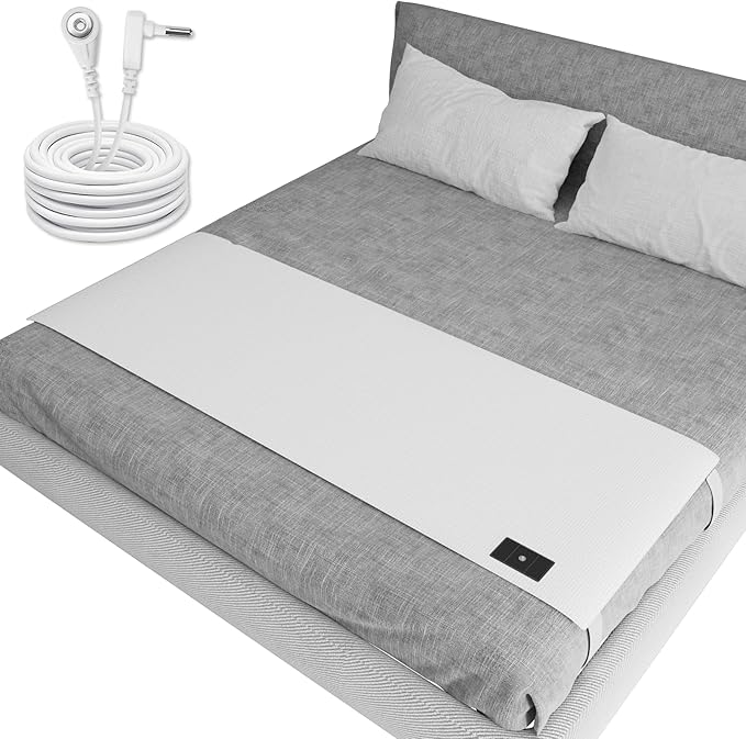 Grounding Sheets for King Size Bed, Grounding Bed Sheets with 10% Silver Fiber, Earth Connected Sheets for Better Sleep, Energy, White, 27"*76"
