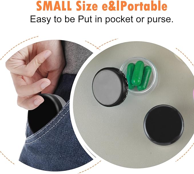 Small Pill Box, 6 Pcs Mini Pill Organizer Box Travel Pills Cases Holder Portable Daily Pills Container BPA Free Pocket Medicines Storage Container for Purse Pocket Briefcase (3 x 1.5 cm)
